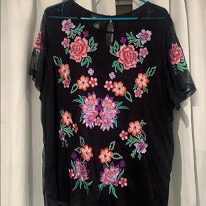 I.N.C - Floral Black Blouse